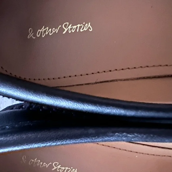 Anthropologie & Other Stories Chunky Platform Leather Loafer Black Size 8 - Picture 5 of 5